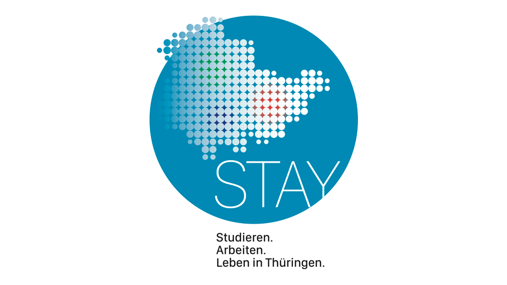 Projektlogo des Projektes „STAY – Studieren. Arbeiten. Leben in Thüringen“ | Quelle: © Ernst-Abbe-Hochschule Jena
