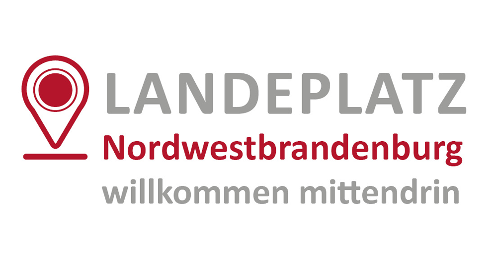 Logo des Pojekts „LANDEPLATZ- Ankommen in Nordwestbrandenburg“ | Quelle: © WADWD e. V.