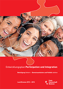 Titelseite des Bremer Entwicklungsplans Partizipation und Integration