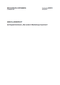 Titelseite des Abschlussberichtes der Enquete-Kommission „Älter werden in Mecklenburg-Vorpommern“