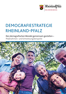Titelseite der Broschüre „Demografiestrategie Rheinland-Pfalz. Maßnahmen- und Umsetzungsbeispiele“