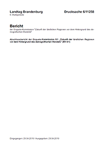 Titelseite des Abschlussberichts der Brandenburger Enquete-Kommission „Zukunft der ländlichen Regionen vor dem Hintergrund des demografischen Wandels“