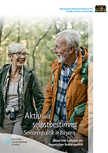 Titelseite der Publikation „Aktiv und selbstbestimmt – Seniorenpolitik in Bayern“