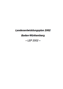 Titelseite des Landesentwicklungsplans 2002 Baden-Württemberg