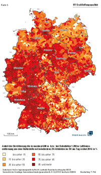 Karte zur Erschließungsqualität des öffentlichen Verkehrs in Deutschland | Quelle: © BBSR Bonn 2018