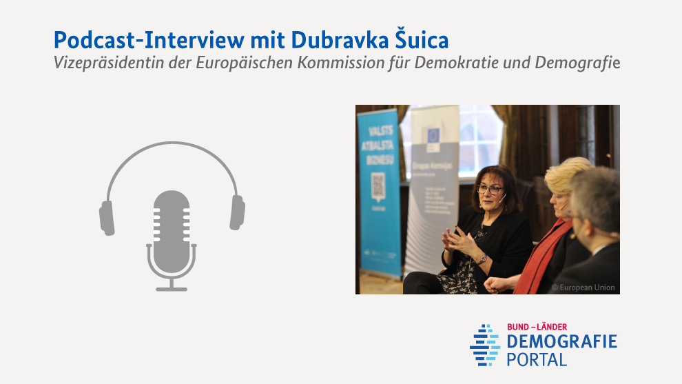 Standbild zum Podcast-Interview mit Dubravka Suica, Vizepräsidentin der EU-Kommission für Demokratie und Demografie | Quelle: © European Union